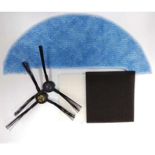 2 HEPA Filters 2 Side Brushes 1 Rag for ILIFE X750 V8S V80 Robotic Vacuum Cleaner Parts Replacement Filter Cleaning Accessories