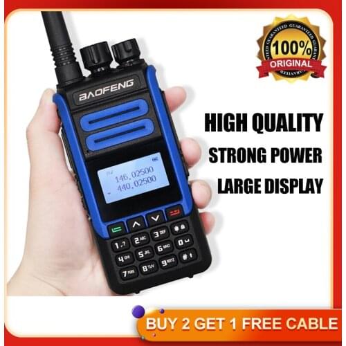2021 High Quality Baofeng Walki Talki Large LCD Display UHF VHF 10km Long Range Transmitter Transreceiver 2 way ham radio BF-H7