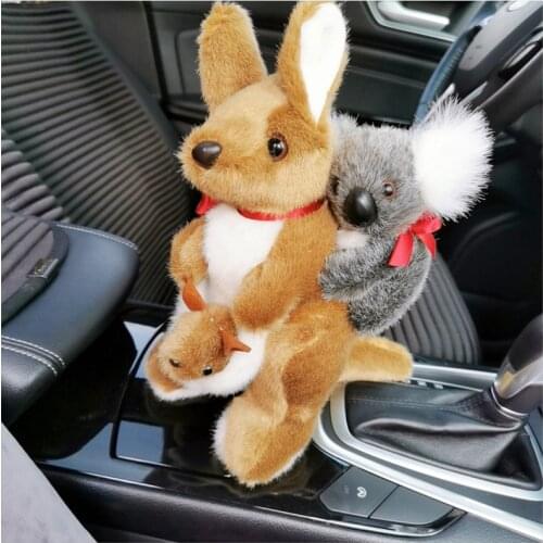 28cm lovely kangaroo plush toy cartoon kangaroo take baby ,little koala on the back soft doll kids toy birthday gift h0449
