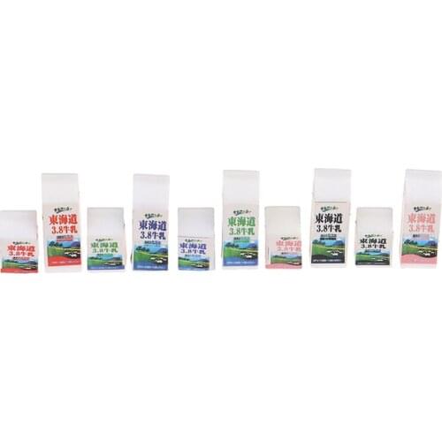 5pcs 1:12 Dollhouse Miniature Milk Carton Bottle Drink Cup Pretend Toys Pretend Foods for Doll House Kitchen Accessories 2Sizes