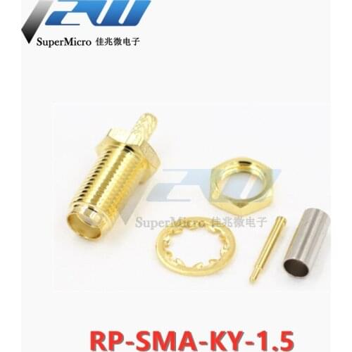 5 pcs RP-SMA-KY-1.5 SMA female adapter, RF female connector, crimp female connector for RG316, RG174
