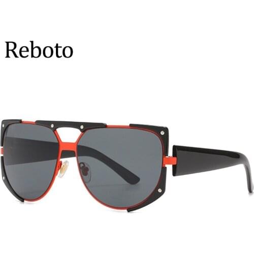 Oversized Round Mirror Sunglasses Women Unique Flat Top Luxury Brand Mens Sunglasses Top Quality Glasses Ladies Travel Shades