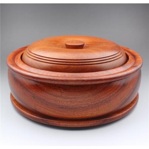 Burma rosewood super large storage, solid wood candy box with eight treasure pot, big fruit red sandalwood, red wood decoration