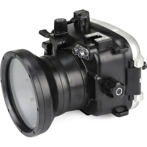SeaFrogs 40m/130ft Underwater Diving Camera Housing Case For Canon EOS M6 (18-55MM)