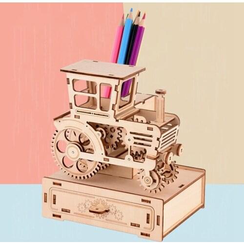 Kids 3D 3-Dimensional Jigsaw Puzzle Early Education Advantage Intellectual Car Music Box Pen Holder Puzzle Toy Gifts