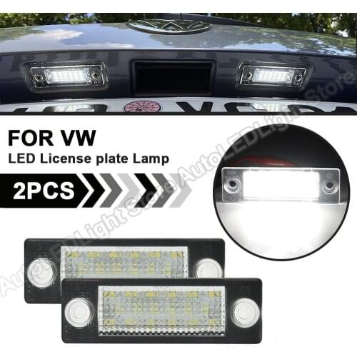 2pc LED License Number Plate Light Lamp For VW Caddy Mk3 Golf Mk5 Plus Jetta Mk3 Passat 3B B5 3C B6 Touran Transporter T5 SKODA