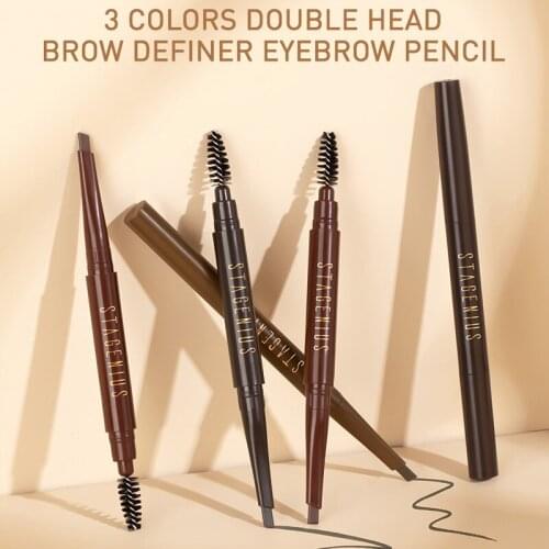 STAGENIUS Double-headed Rotating Eyebrow Pencil Is Waterproof And Sweatproof For Beginners Easy To Color And Not Smudge TSLM2