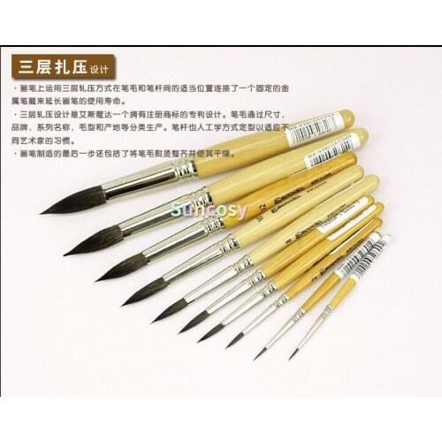 Escoda Ceramic and Porcelain series 5506 painting brush - Squirrel | round | pointed I shiny varnished I short handle