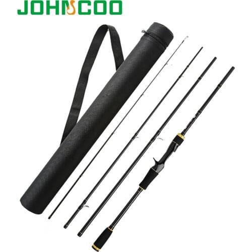 JOHNCOO Casting Rod with Case TravelRod Travel Light weight Rod Fast Action 5-20g Casting Fishing Rod Carbon 4 Sections jig Rod