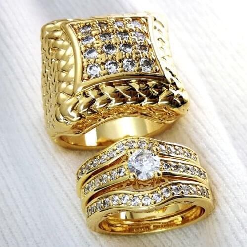 Prong setting zircon Men women ring wedding Domineering Couple Party ring men size 8 to 15, women size 5 to 10 R105, R179