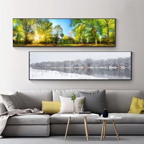 Wall Pictures Painting Poster Art Prints Forest Landscape Frameless Paintings on Canvas for Living Room
