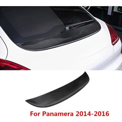 Real Carbon Fiber Car Spoilers Sticker Cover Wings Moulding Trim for Porsche Panamera 2014 2015 2016 Exterior Styling