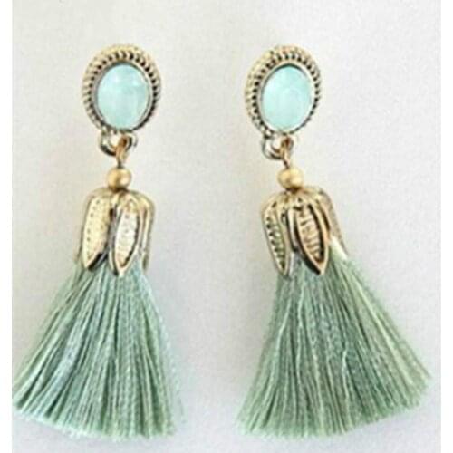 2018 New Hot Europe Ancient Style Fashion Tear Drop Temperament Tassel Dangle Earrings Long Earrings Ethnic For Women
