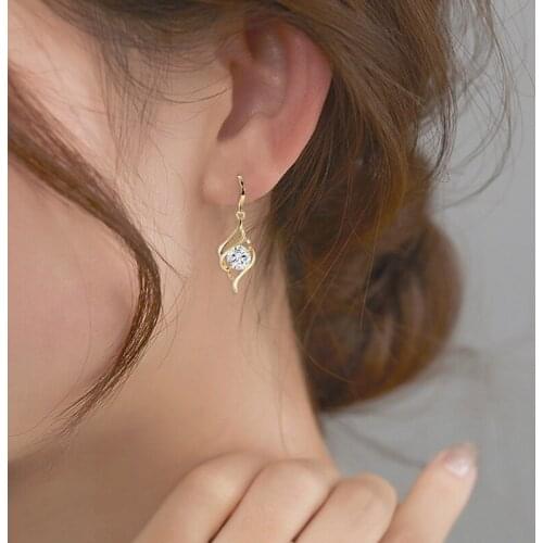 2021 New Angel Wing Crystal Earrings Drop Dangle Ear Stud For Women Long Cuff Earring Bohemia Jewelrys