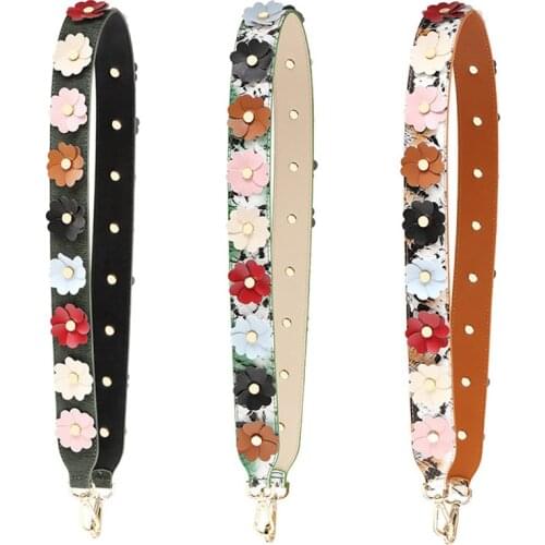New 105cm Long Lady Bags Shoulder Strap Handle Pure Color Flower Decompression Straps Wide Belt DIY Single-shoulder Floral Band