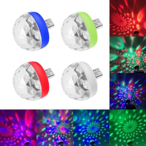 Portable Mini USB LED Atmosphere Light 5V Stage Car Magic Ball Disco Lamp Indoor RGB DJ Effect Lighting Home Party Holiday Light