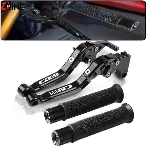 Motorcycle CNC Adjustable Folding Extendable Brake Clutch Levers Handlebar Grips For HONDA CB599 HORNET 1998-2006 2005 2004 2003