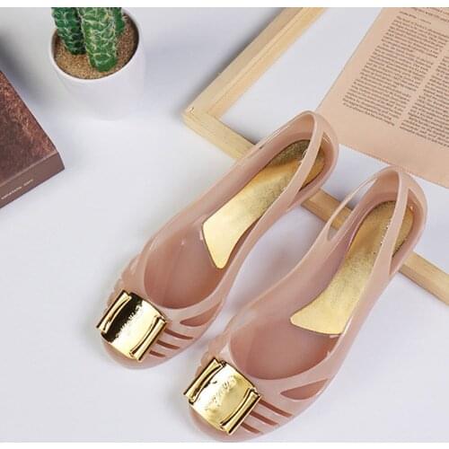 Women Metal Decoration Flat Sandals Hollow Ladies Summer Bling Shoes Female Square Buckle Comfort Footwear Platform Heel