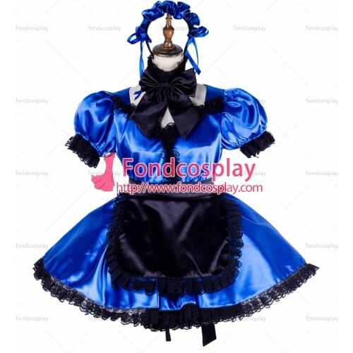 Lockable Sissy maid Satin dress Uniform cosplay costume Tailor-made[G1999]