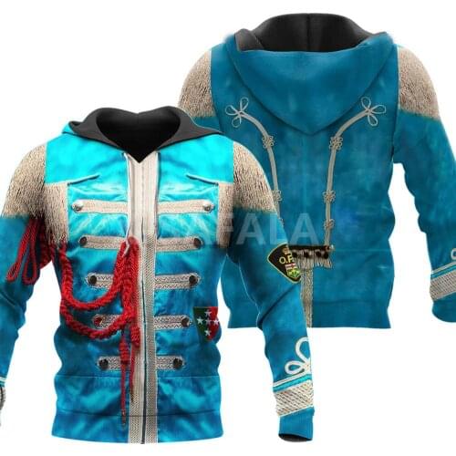 Blue Military 3D Print Hoodie Man Women Harajuku Outwear Zipper Pullover Sweatshirt Casual Unisex Jacket Style-2