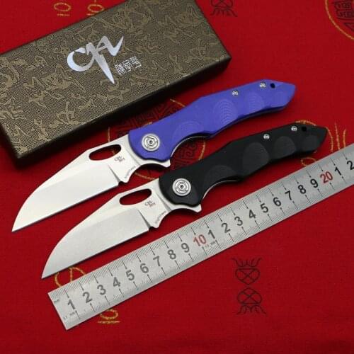 CH Night hawk-G10 Flipper folding knife D2 blade ball bearing G0 + steel handle camping hunting pocket knife EDC toolS