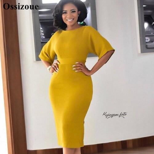 Modest Vintage Mother Of the Bride Dresses Knee Length Formal Wedding Guest Party Dress Elasticity Women Formal Gown YSAN628