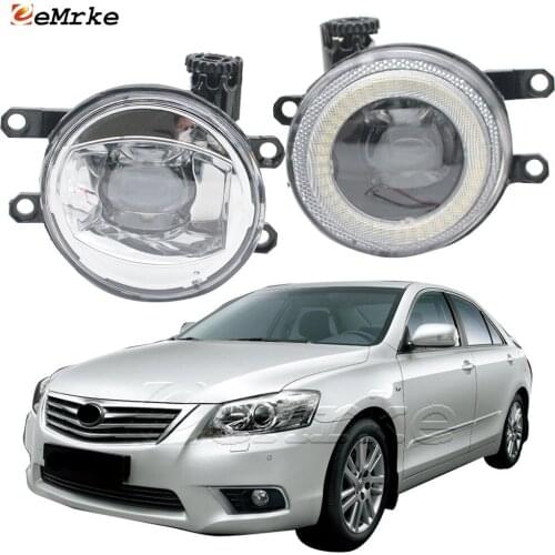 2in1 LED Angel Eye Daytime Running Lights DRL + Cut-Line Lens Fog Lights for Toyota Aurion Camry XV40 '06 '07 '08 2009 2010 2011