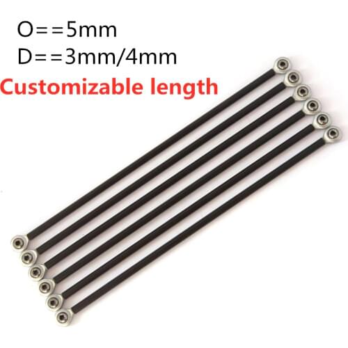 Carbon fiber round tube Delta parallel arms 5*3 5*4 3D printer accessories Fisheye carbon rod The length is optional