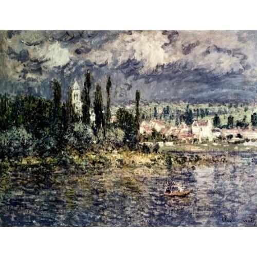 High quality Oil painting Canvas Reproductions Landscape With Thunderstorm (1880) By Claude Monet hand painted