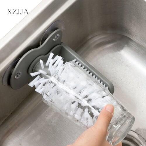 XZJJA Sucker Sink Rotating Washing Cup Brush Glass Cup Bottle Teapot Decontamination Cleaner Brush Home Kitchen Cleaning Product