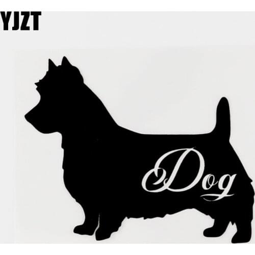 YJZT 10.6CM×8.4CM Cartoon Car-styling Vinyl Animal Dog Car Sticker Decal Black/Silver 8C-0397