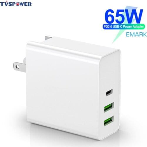 65W 60W/45W/30W 3 Port USB PD Fast Charger QC 3.0 For Switch Macbook Air Pro Type C For iPhone 8 XR Samsung Xiaomi Wall Charger