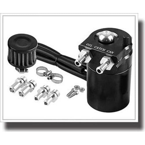 Baffled Aluminum Oil Catch Can Reservoir Tank / Oil Tank with Filter Universal