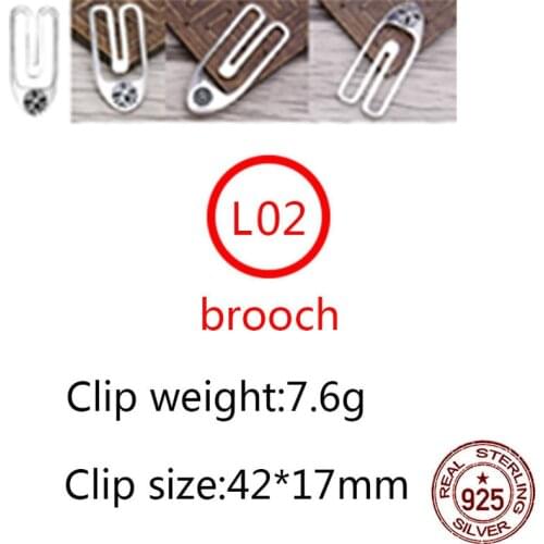 L02 S925 sterling silver tie clip money clip retro personality simple punk hip-hop style fashion jewelry cross flower shape hot