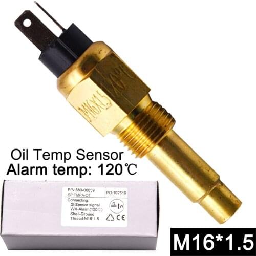 1pc Oil Temperature Sensor Sender M16*1.5 Oil Temp Gauge 120 Degree Alarm Temp Thermometer for Car Motorcycle Boat Marine Auto