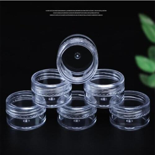 10Pcs 2.5g Clear Plastic Jewelry Bead Storage Box Small Round Container Jars Make Up Organizer Boxes Cosmetic Portable Box