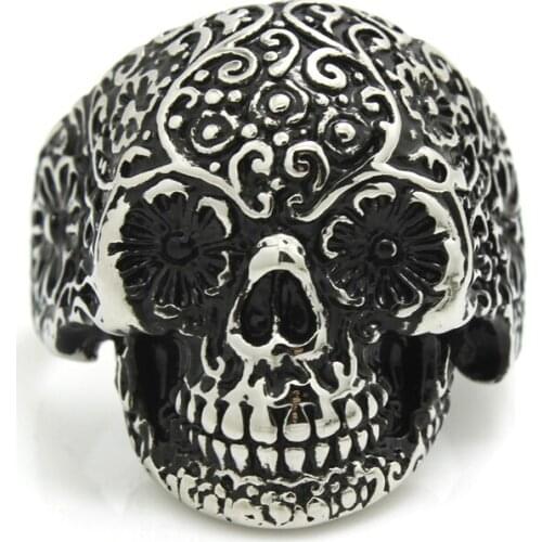 2015 Newest Fashion Design 316L Stainless Steel Smile Skull Ring Wholesale Price