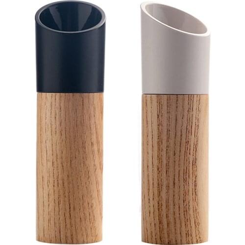 6"Wood Salt and Pepper Grinder Shakers with Adjustable Ceramic Rotor-Pepper Grinder Salt Kitchen BBQ Tool