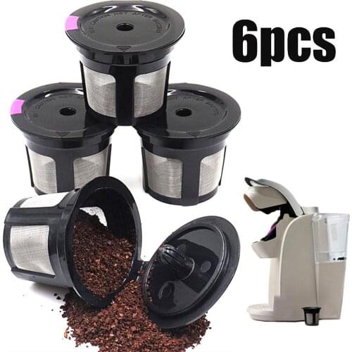 6Pcs/Set Reusable Refillable K-Cup Coffee Soy Milk Filter Pod For Keurig K50 K55 Coffee Maker Easy To Clean