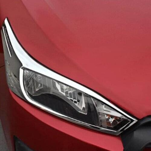 ABS Chrome For Toyota Yaris 2014 Car Headlamps cover Cover Trim car styling accessories 2pcs