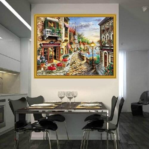 Diamond Embroidery Diy Diamond Painting Cross Stitch Kits Diamond Mosaic Riverside street Full Square Diamond Embroidery CS094