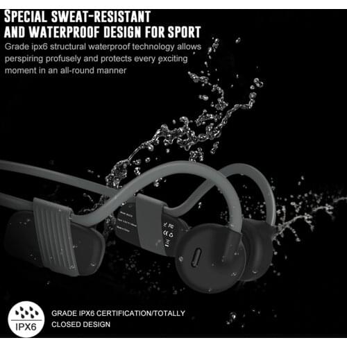 Bone Conduction Headphones Bluetooth Wireless Waterproof Comfortable Wear Open Ear Hook Light Weight Not In-ear Sports Earphones
