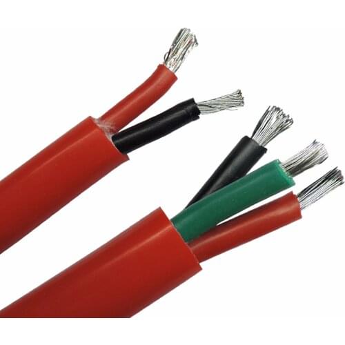 Red Soft Silicone High Temperature Cable Sheathing Wire YGC YGG 3 core Waterproof and Oil resistant 4 6 Square tinned copper