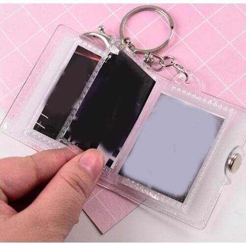 20 Pockets 2 inch Mini Photo Album With Keychain Giltter Photocard Holder Sticker & Name Card Bag Instax Album For Tickets