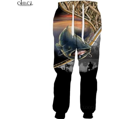 HX Newest Popular Animal Catfish 3D Print Trousers Men Women Popular Streetwear Trousers Harajuku Casual Pant Drop Shipping