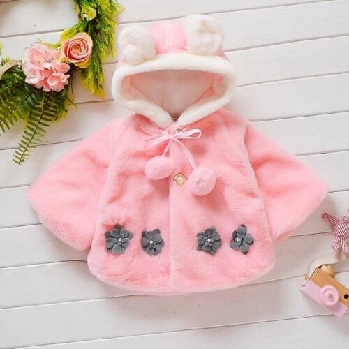 2020 Baby Girls Autumn Warm Cartoon Floral Print Coat Jacket Cute Kids Outerwear