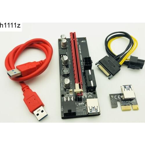 60CM VER009S PCI-E Riser Card 009S PCI Express 1X 16X 4Pin 6Pin SATA Molex Power USB 3.0 Cable for ETH EOS Bitcoin Miner Mining