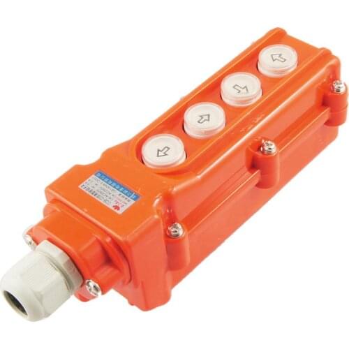 AC 250V 5A Hoist Crane Pendant Pushbutton Switch Up Down Rainproof 4 Button