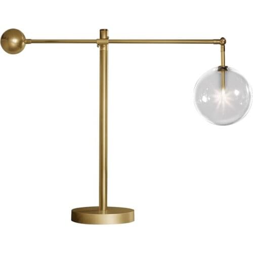 Simple and modern glass ball table lamp personality creative bedroom study can be shaken head-like vertical table lamp