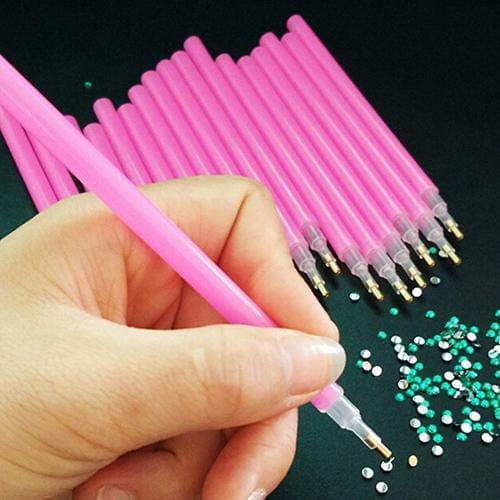 10 Pcs/Set Nail Art Rhinestones Picking Tools Pencil Dotting Pick Up Pen